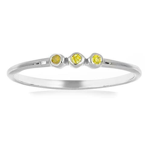 BUY NATURAL YELLOW DIAMOND DOUBLE CUT GEMSTONE RING IN 925 SILVER